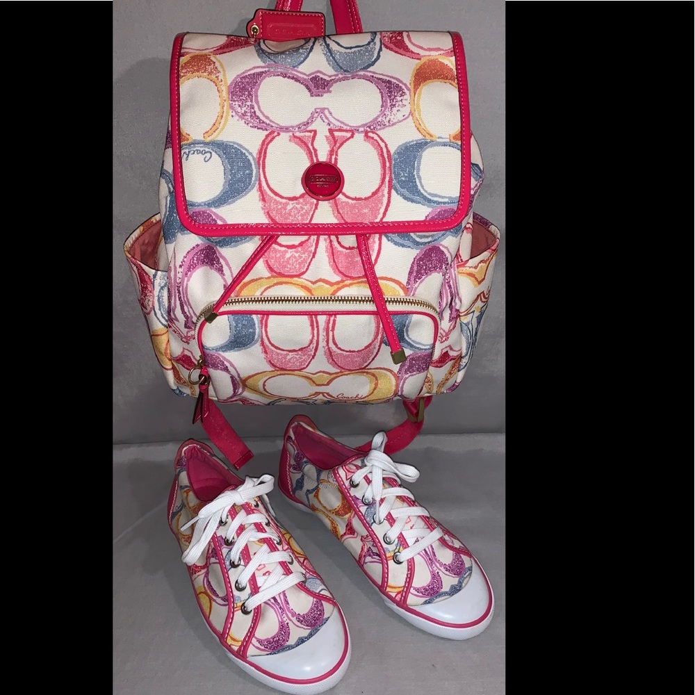 SOLD! Coach Scribble Backpack & Tennis Shoes 8.5M